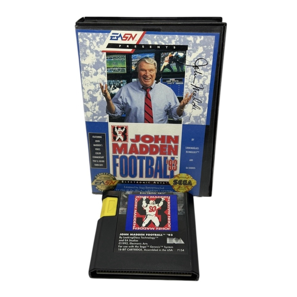 John Madden Football 93 SEGA Genesis Game And Case Tested Working No Manual